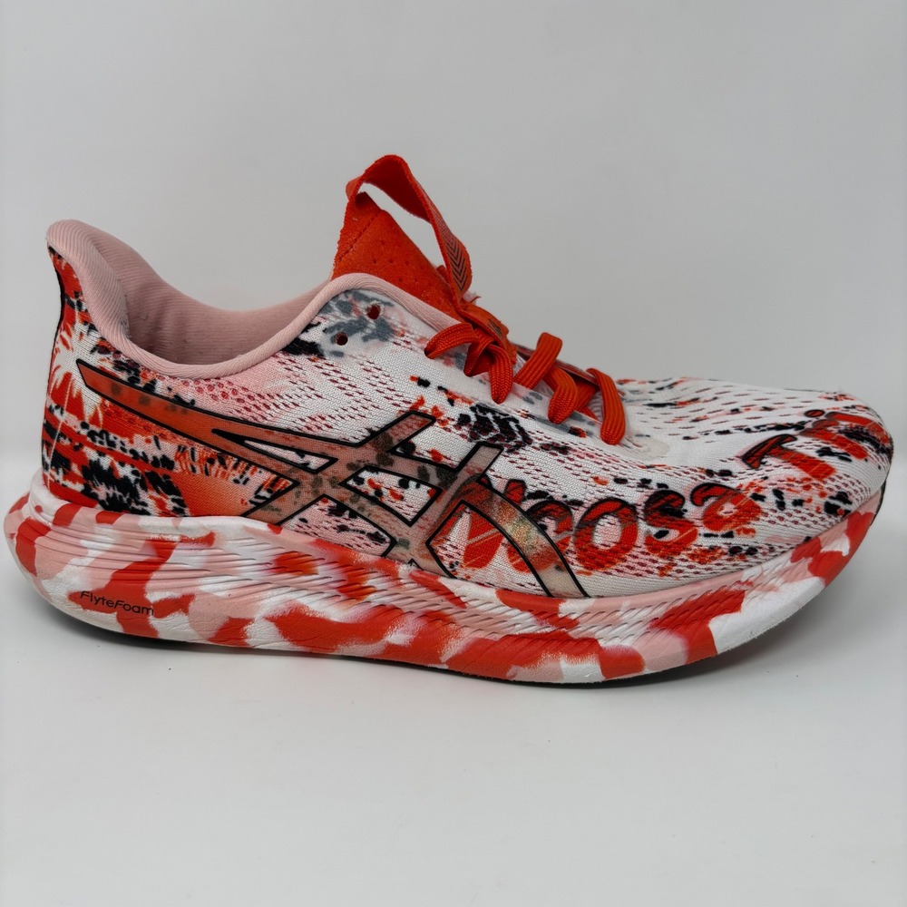 ASICS Noosa Tri 14 Womens Size 7.5 White Red Athletic Running Shoes (1012B208)